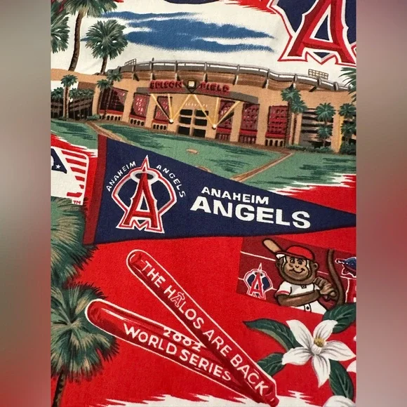 VINTAGE/RARE: Reyn Spooner MLB Angels World Series championship 2002 men’s shirt - Picture 5 of 9